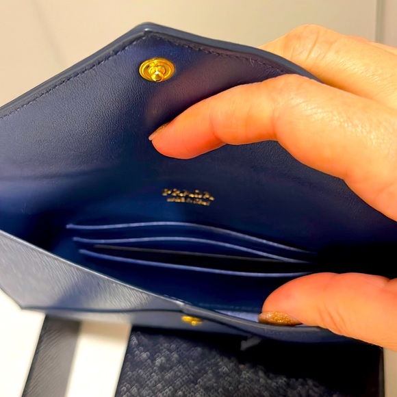 Prada Bluette Vitello Move Leather Long Envelope Wallet 1MF175 - Picture 3 of 3